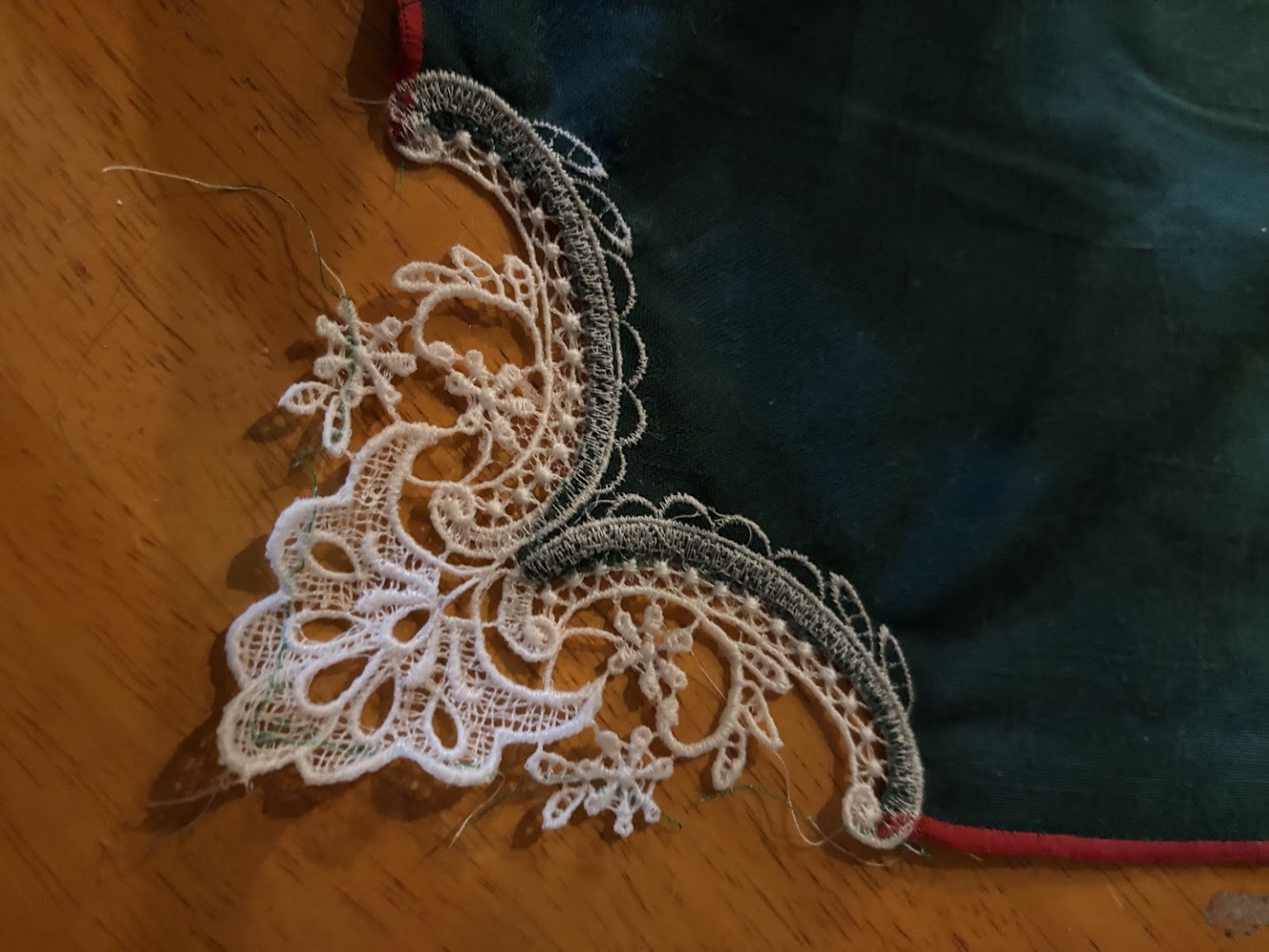 Lace corner on a napkin
